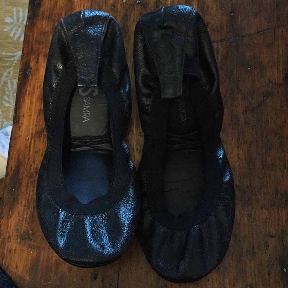 Size 10 Yosi Samra Black ballet flats